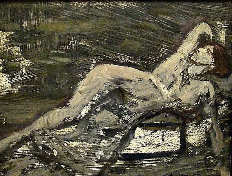 Nudo femminile sdraiato (studio)